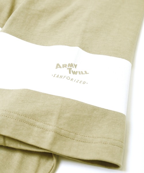 ARMY TWILL(アーミーツイル)の「【ARMY TWILL/アーミーツイル】 PRINT ボーダー Tシャツ(Tシャツ/カットソー・メンズ・ベージュ/グレー/ホワイト/ネイビー・LARGE/MEDIUM)」の9枚目の写真