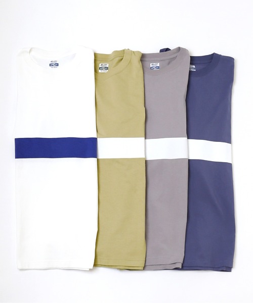ARMY TWILL(アーミーツイル)の「【ARMY TWILL/アーミーツイル】 PRINT ボーダー Tシャツ(Tシャツ/カットソー・メンズ・ベージュ/グレー/ホワイト/ネイビー・LARGE/MEDIUM)」の5枚目の写真