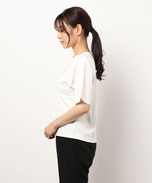 ehka sopo（エヘカソポ）の「KNOTロゴコットンTシャツ（Tシャツ/カットソー・レディース・ブラック/ピンク/オフホワイト・ﾌﾘ-）」の4枚目の写真