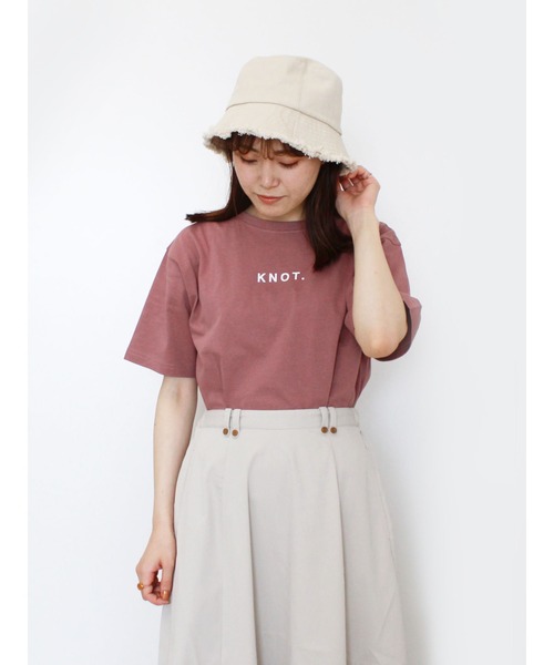 ehka sopo（エヘカソポ）の「KNOTロゴコットンTシャツ（Tシャツ/カットソー・レディース・ブラック/ピンク/オフホワイト・ﾌﾘ-）」の3枚目の写真