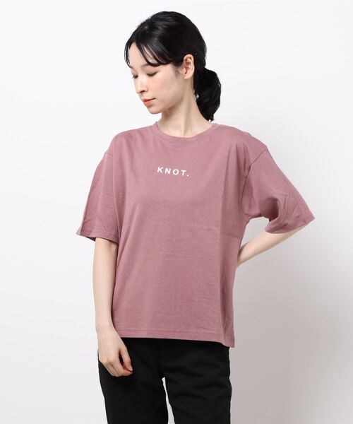 ehka sopo（エヘカソポ）の「KNOTロゴコットンTシャツ（Tシャツ/カットソー・レディース・ブラック/ピンク/オフホワイト・ﾌﾘ-）」の7枚目の写真