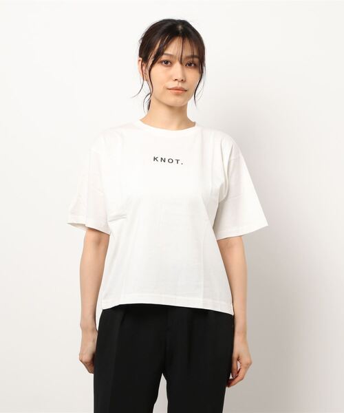 ehka sopo（エヘカソポ）の「KNOTロゴコットンTシャツ（Tシャツ/カットソー・レディース・ブラック/ピンク/オフホワイト・ﾌﾘ-）」の8枚目の写真