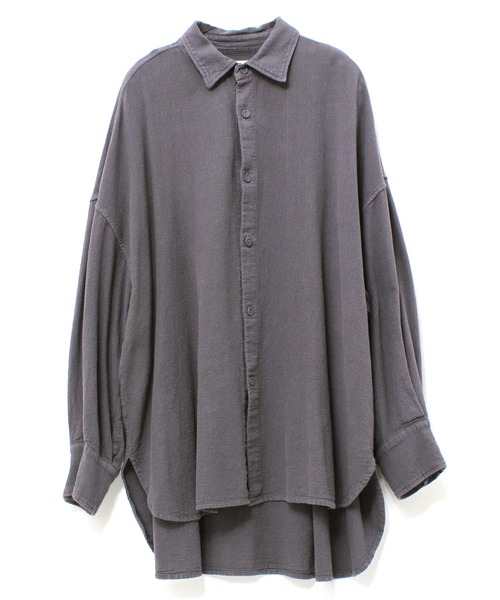 Audition（オーディション）の「B2654 オーガニックコットンビッグシャツ（シャツ/ブラウス・レディース・ベージュ/ナチュラル/グレー・MEDIUM）」の9枚目の写真