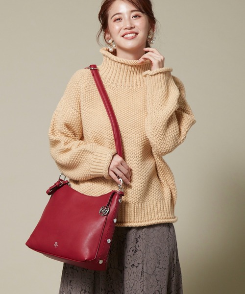 Pi(ピーアイ)の「スダッズ付き2WAYショルダーバッグ(ショルダーバッグ・レディース・ブラック/ブラウン/ブルー/ボルドー/アイボリー・フリー)」の7枚目の写真