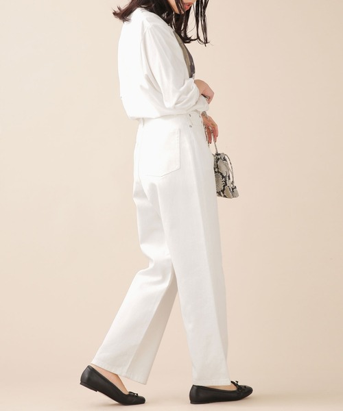 NANO universe（ナノユニバース）の「【WEB限定】ハイウエストルーズデニムパンツ（デニムパンツ・レディース・ホワイト/ネイビー・マルチサイズ）」の10枚目の写真