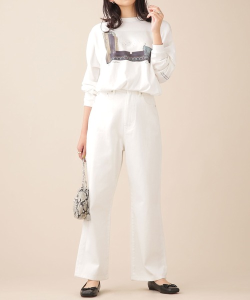 NANO universe（ナノユニバース）の「【WEB限定】ハイウエストルーズデニムパンツ（デニムパンツ・レディース・ホワイト/ネイビー・マルチサイズ）」の13枚目の写真