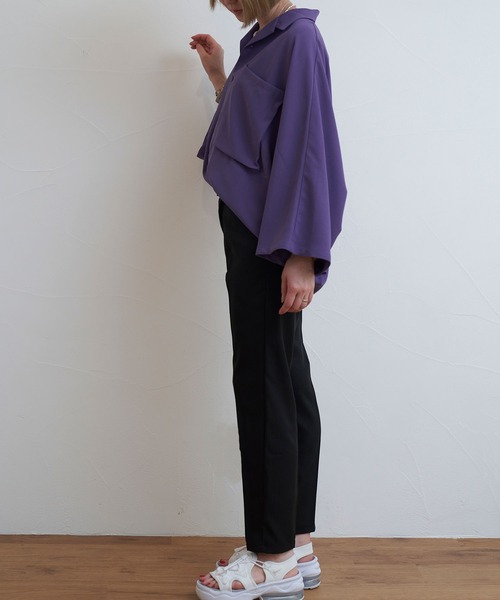 INTERPLAY(インタープレイ)の「【INTERPLAY】 タイトフィットテーパード センタープレスパンツ(スラックス・レディース・ライトベージュ/グレー/ブラック・MEDIUM/SMALL/LARGE)」の5枚目の写真