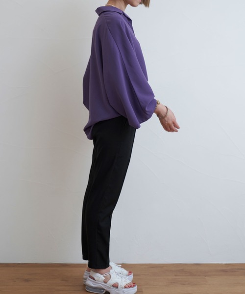 INTERPLAY(インタープレイ)の「【INTERPLAY】 タイトフィットテーパード センタープレスパンツ(スラックス・レディース・ライトベージュ/グレー/ブラック・MEDIUM/SMALL/LARGE)」の6枚目の写真