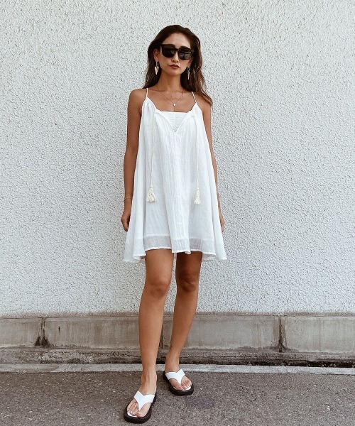 esutoreja（エストレジャ）の「シンプルロープミニワンピース（ワンピース・レディース・ホワイト/ブラック・FREE）」の8枚目の写真