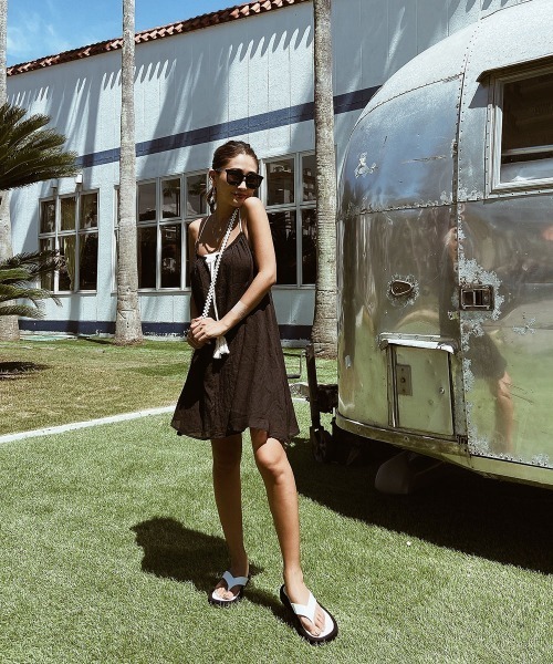 esutoreja（エストレジャ）の「シンプルロープミニワンピース（ワンピース・レディース・ホワイト/ブラック・FREE）」の4枚目の写真