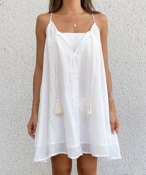 esutoreja（エストレジャ）の「シンプルロープミニワンピース（ワンピース・レディース・ホワイト/ブラック・FREE）」の5枚目の写真