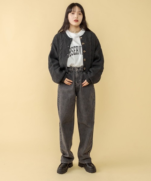 RASVOA(ラスボア)の「2WAYケーブルショートカーディガン(カーディガン/ボレロ・レディース・ブラック/オフホワイト/ブルー/グリーン・FREE)」の16枚目の写真