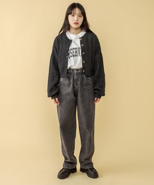 RASVOA(ラスボア)の「2WAYケーブルショートカーディガン(カーディガン/ボレロ・レディース・ブラック/オフホワイト/ブルー/グリーン・FREE)」の17枚目の写真