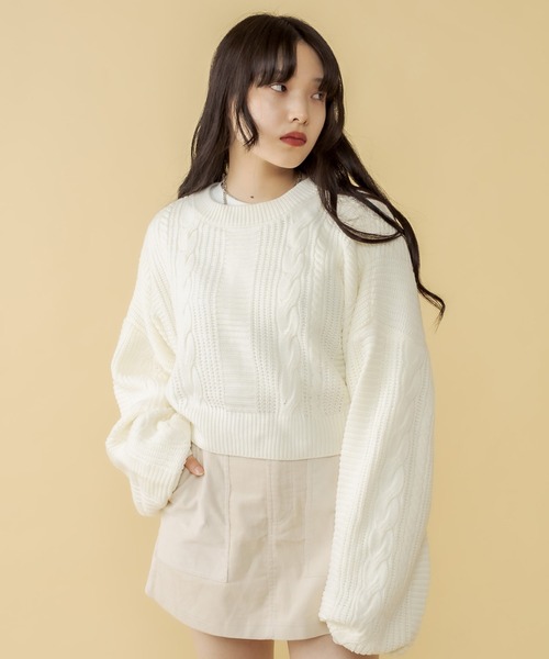 RASVOA(ラスボア)の「2WAYケーブルショートカーディガン(カーディガン/ボレロ・レディース・ブラック/オフホワイト/ブルー/グリーン・FREE)」の19枚目の写真