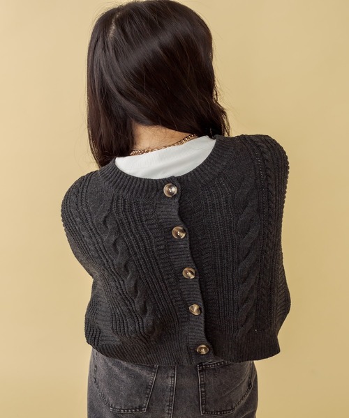 RASVOA(ラスボア)の「2WAYケーブルショートカーディガン(カーディガン/ボレロ・レディース・ブラック/オフホワイト/ブルー/グリーン・FREE)」の15枚目の写真