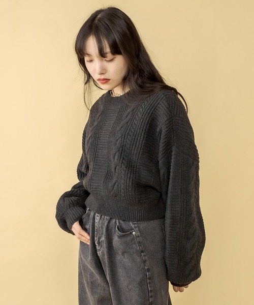 RASVOA(ラスボア)の「2WAYケーブルショートカーディガン(カーディガン/ボレロ・レディース・ブラック/オフホワイト/ブルー/グリーン・FREE)」の13枚目の写真