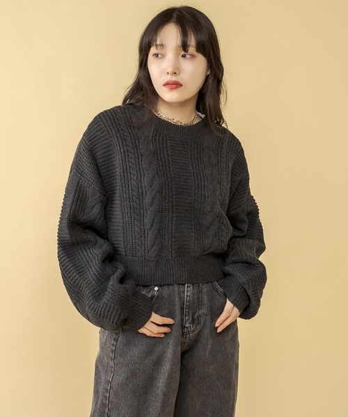 RASVOA(ラスボア)の「2WAYケーブルショートカーディガン(カーディガン/ボレロ・レディース・ブラック/オフホワイト/ブルー/グリーン・FREE)」の12枚目の写真