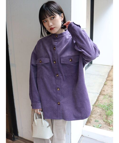 50's harper 長袖シャツ　コーデュロイ　パープル 50´s harper 長袖シャツ コーデュロイ パープル