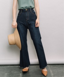 ストレッチセミフレアデニムパンツ