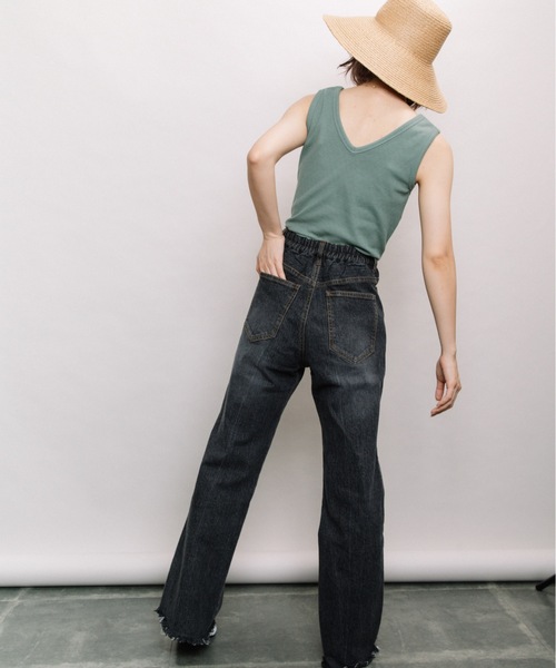 refinedworks（リファインドワークス）の「ストレッチセミフレアデニムパンツ（デニムパンツ・レディース・ブラック/インディゴブルー・FREE）」の17枚目の写真