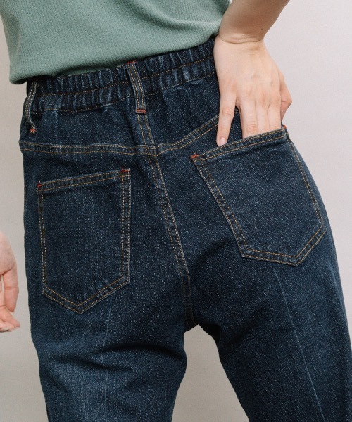 refinedworks（リファインドワークス）の「ストレッチセミフレアデニムパンツ（デニムパンツ・レディース・ブラック/インディゴブルー・FREE）」の10枚目の写真