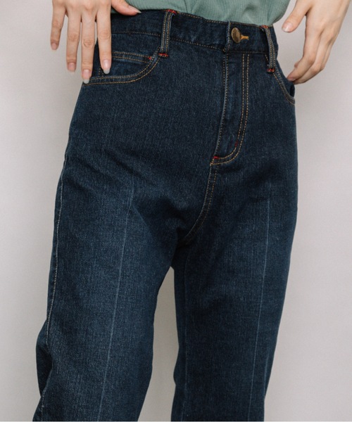 refinedworks（リファインドワークス）の「ストレッチセミフレアデニムパンツ（デニムパンツ・レディース・ブラック/インディゴブルー・FREE）」の20枚目の写真