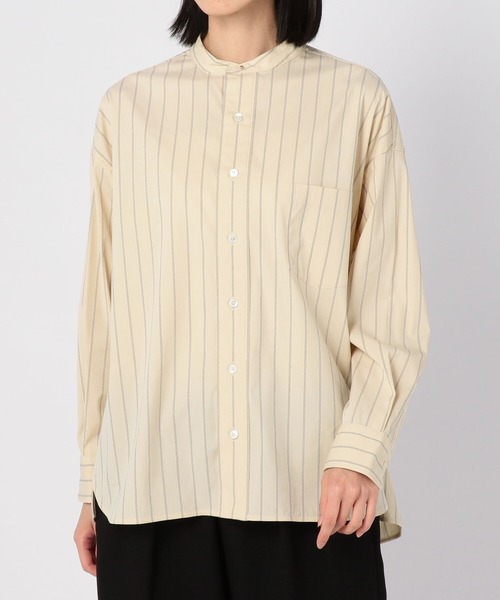 TICCA(ティッカ)の「【TICCA】ノーカラースクエアビックシャツ WOMEN(シャツ/ブラウス・レディース・グレー系その他/ホワイト系その他5・FREE)」の1枚目の写真