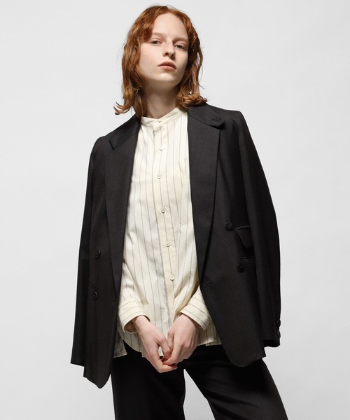 TICCA(ティッカ)の「【TICCA】ノーカラースクエアビックシャツ WOMEN(シャツ/ブラウス・レディース・グレー系その他/ホワイト系その他5・FREE)」の5枚目の写真