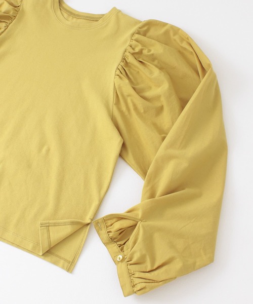 KBF（ケイビーエフ）の「ボリュームスリーブドッキングカットソー（Tシャツ/カットソー・レディース・ブラック/オフホワイト/ベージュ系その他・ONE）」の21枚目の写真