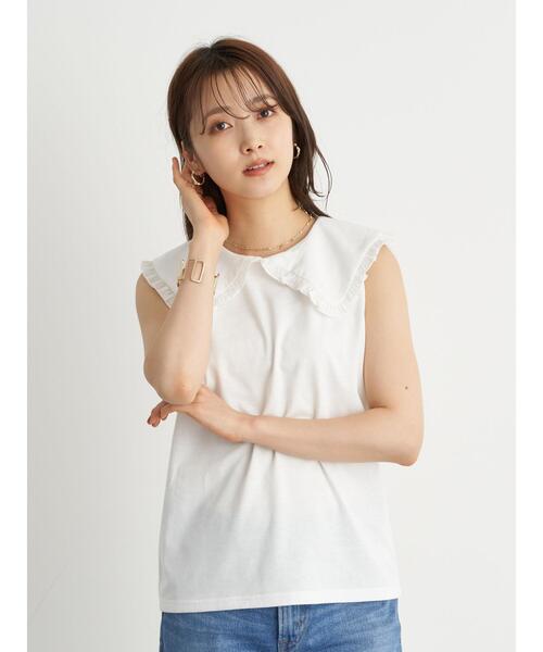 earth music&ecology（アースミュージックアンドエコロジー）の「フリルカラーカットインナー ＊（シャツ/ブラウス・レディース・ブラック/オフホワイト・S/M）」の5枚目の写真