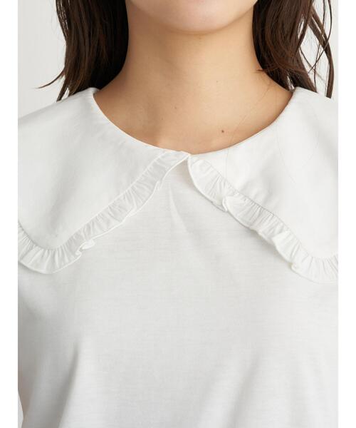 earth music&ecology（アースミュージックアンドエコロジー）の「フリルカラーカットインナー ＊（シャツ/ブラウス・レディース・ブラック/オフホワイト・S/M）」の8枚目の写真