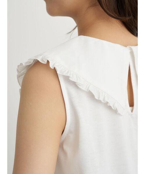 earth music&ecology（アースミュージックアンドエコロジー）の「フリルカラーカットインナー ＊（シャツ/ブラウス・レディース・ブラック/オフホワイト・S/M）」の10枚目の写真