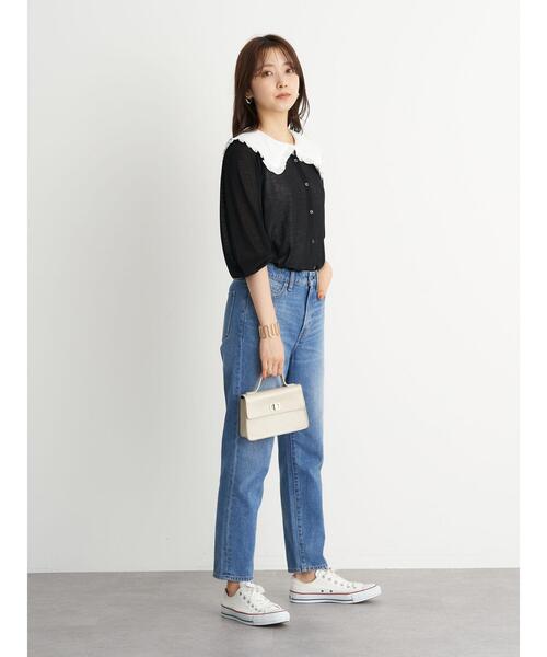 earth music&ecology（アースミュージックアンドエコロジー）の「フリルカラーカットインナー ＊（シャツ/ブラウス・レディース・ブラック/オフホワイト・S/M）」の16枚目の写真