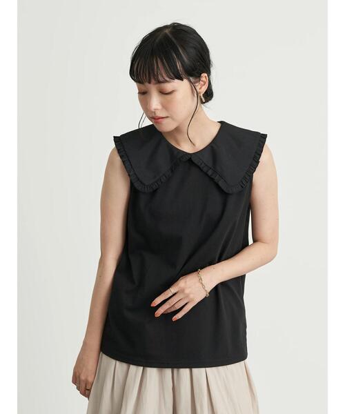 earth music&ecology（アースミュージックアンドエコロジー）の「フリルカラーカットインナー ＊（シャツ/ブラウス・レディース・ブラック/オフホワイト・S/M）」の18枚目の写真