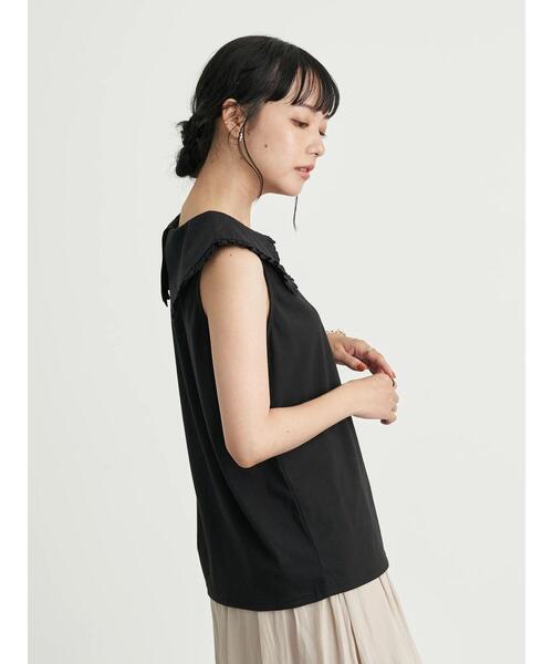 earth music&ecology（アースミュージックアンドエコロジー）の「フリルカラーカットインナー ＊（シャツ/ブラウス・レディース・ブラック/オフホワイト・S/M）」の19枚目の写真