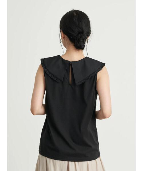 earth music&ecology（アースミュージックアンドエコロジー）の「フリルカラーカットインナー ＊（シャツ/ブラウス・レディース・ブラック/オフホワイト・S/M）」の20枚目の写真