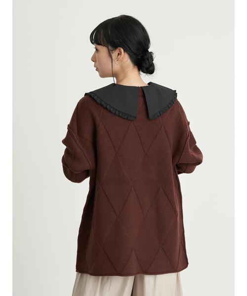 earth music&ecology（アースミュージックアンドエコロジー）の「フリルカラーカットインナー ＊（シャツ/ブラウス・レディース・ブラック/オフホワイト・S/M）」の22枚目の写真