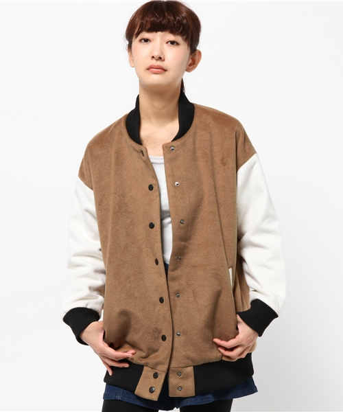 one after another NICE CLAUP（ワンアフターアナザーナイスクラップ）の「【ナイスクラップ】ビックスタジャン（ブルゾン・レディース・ベージュ/ネイビー/ブラック系その他・FREE）」の7枚目の写真