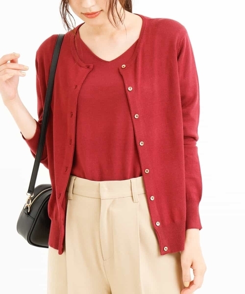 a.v.v（アーヴェヴェ）の「【洗濯機で洗える】クルーネックカーディガン（カーディガン/ボレロ）」 WEAR