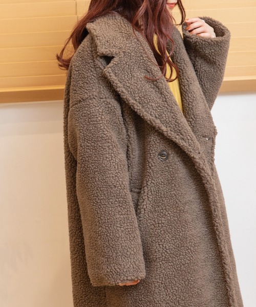 Mysa&Liina（ミーサリーナ）の「ボアロングガウンコート（ブルゾン・レディース・モカ/キナリ・M）」の11枚目の写真