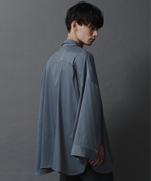 Ellno Loset（エルノロゼット）の「アームスリットルーズシャツ（シャツ/ブラウス・メンズ・ブラック/オフホワイト/ダークブルー/ブルー系その他/ホワイト系その他/グリーン系その他・MEDIUM/LARGE）」の20枚目の写真