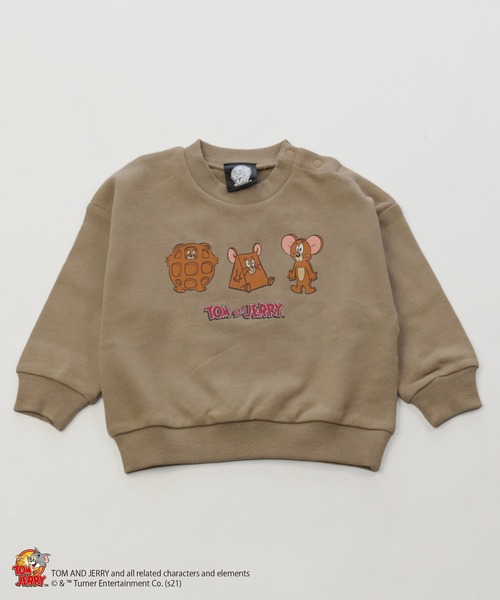 JAM & LINK（ジャムアンドリンク）の「TOM and JERRY /トムとジェリー バリエーショントレーナー（スウェット・キッズ・ベージュ/チャコールグレー/カーキ/ミント/マスタード/ホワイト系その他・100cm/110cm/120cm/130cm/140cm/80ｃｍ/90cm）」の4枚目の写真