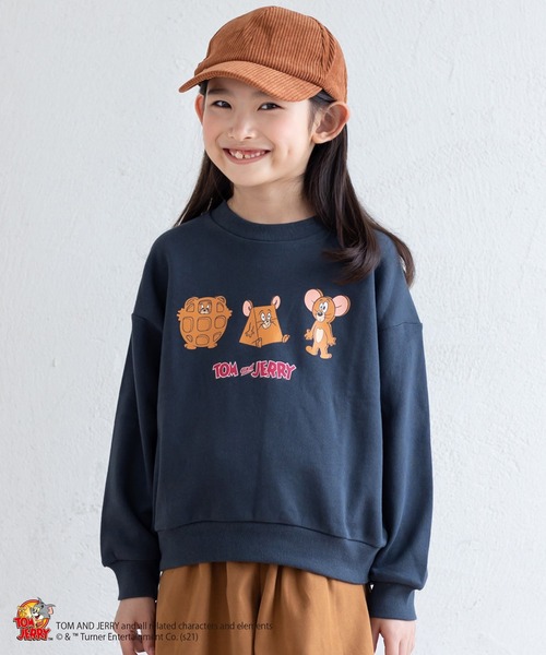 JAM & LINK（ジャムアンドリンク）の「TOM and JERRY /トムとジェリー バリエーショントレーナー（スウェット・キッズ・ベージュ/チャコールグレー/カーキ/ミント/マスタード/ホワイト系その他・100cm/110cm/120cm/130cm/140cm/80ｃｍ/90cm）」の3枚目の写真