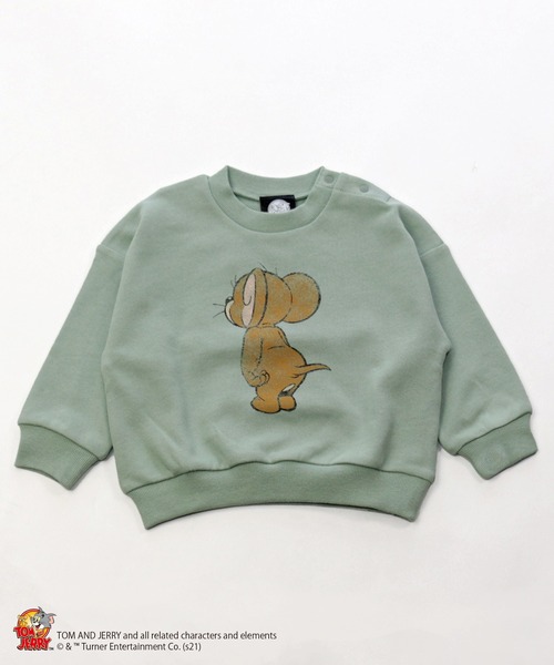 JAM & LINK（ジャムアンドリンク）の「TOM and JERRY /トムとジェリー バリエーショントレーナー（スウェット・キッズ・ベージュ/チャコールグレー/カーキ/ミント/マスタード/ホワイト系その他・100cm/110cm/120cm/130cm/140cm/80ｃｍ/90cm）」の5枚目の写真