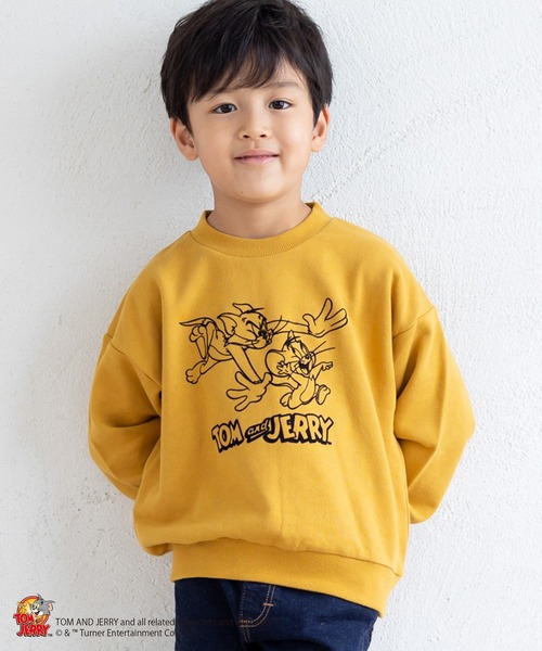 JAM & LINK（ジャムアンドリンク）の「TOM and JERRY /トムとジェリー バリエーショントレーナー（スウェット・キッズ・ベージュ/チャコールグレー/カーキ/ミント/マスタード/ホワイト系その他・100cm/110cm/120cm/130cm/140cm/80ｃｍ/90cm）」の6枚目の写真