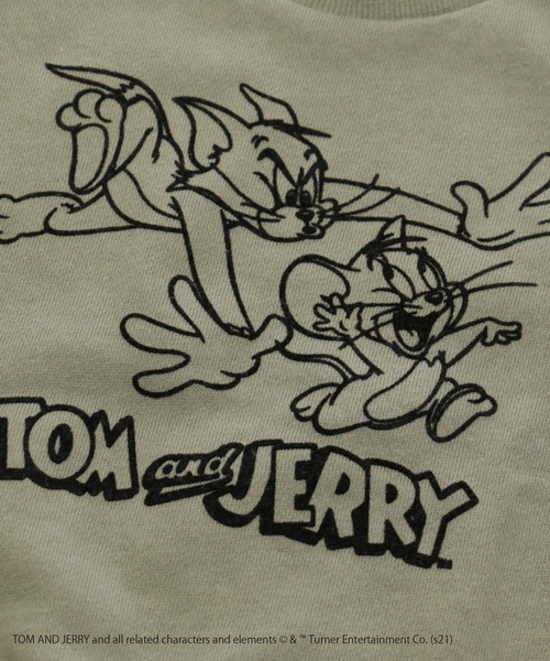 JAM & LINK（ジャムアンドリンク）の「TOM and JERRY /トムとジェリー バリエーショントレーナー（スウェット・キッズ・ベージュ/チャコールグレー/カーキ/ミント/マスタード/ホワイト系その他・100cm/110cm/120cm/130cm/140cm/80ｃｍ/90cm）」の8枚目の写真