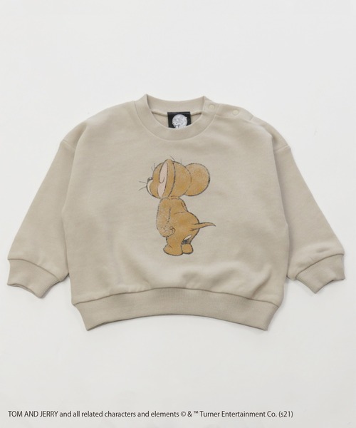 JAM & LINK（ジャムアンドリンク）の「TOM and JERRY /トムとジェリー バリエーショントレーナー（スウェット・キッズ・ベージュ/チャコールグレー/カーキ/ミント/マスタード/ホワイト系その他・100cm/110cm/120cm/130cm/140cm/80ｃｍ/90cm）」の21枚目の写真