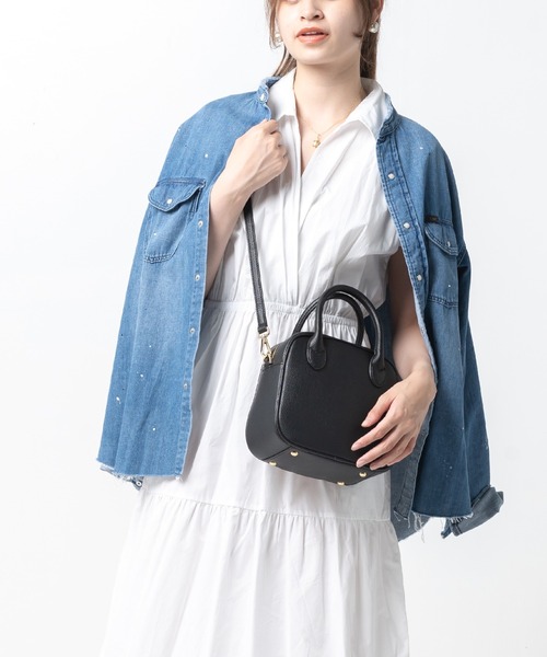 MURA（ムラ）の「PU(合成皮革) ボストンバッグ スクエア型 ミニ ショルダーバッグ（ボストンバッグ・レディース・ダークブラウン/グレー/ブラック/キャメル/ピンクベージュ・FREE）」の10枚目の写真