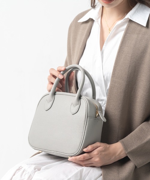 MURA（ムラ）の「PU(合成皮革) ボストンバッグ スクエア型 ミニ ショルダーバッグ（ボストンバッグ・レディース・ダークブラウン/グレー/ブラック/キャメル/ピンクベージュ・FREE）」の15枚目の写真