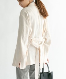 リネンMIXデザインベルトジャケット